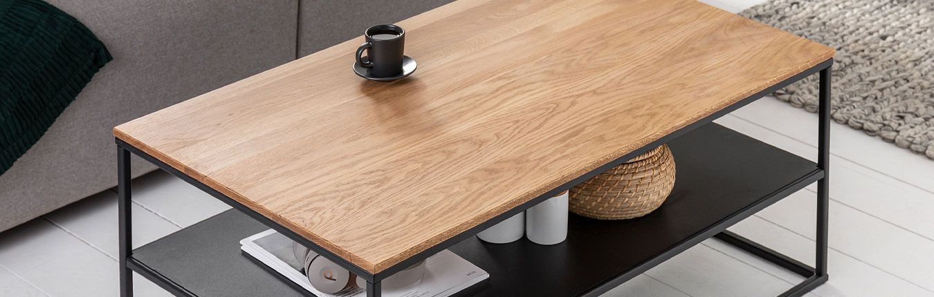 table de salon industrielle bois et métal