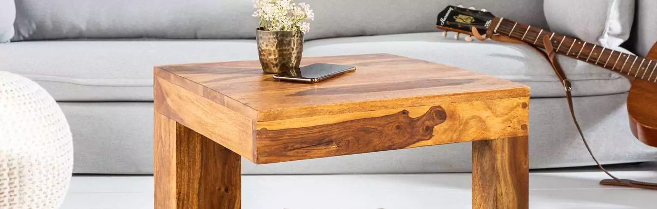 table basse originale en bois de sesham