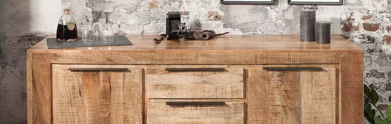 Buffet en bois de manguier massif