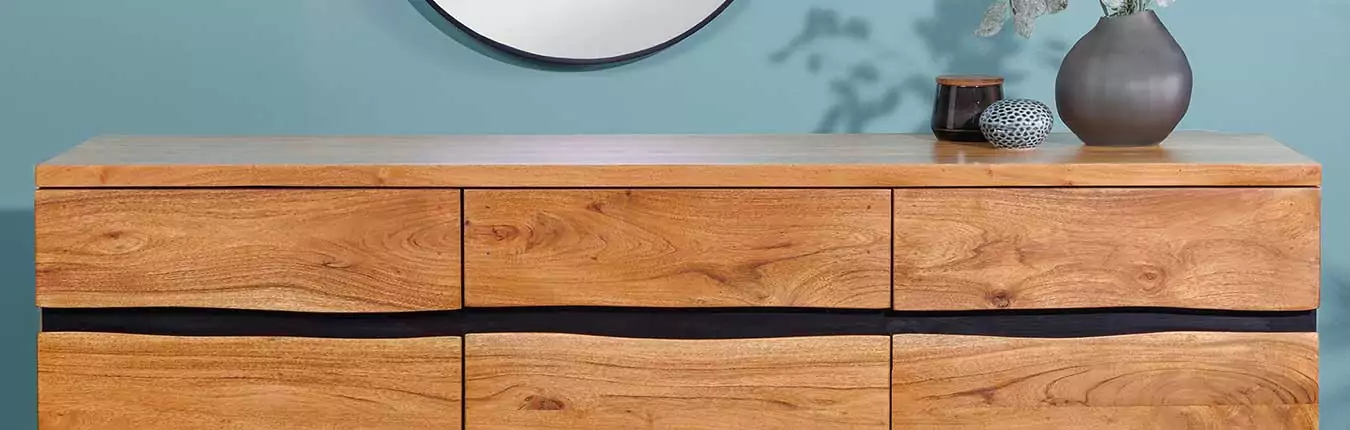 mobilier en bois massif d'acacia