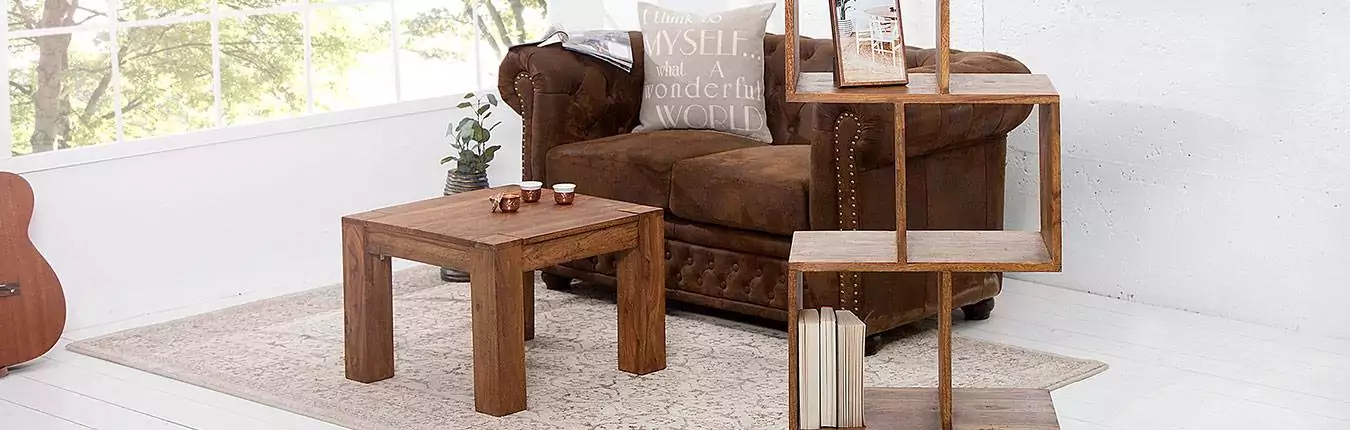 table basse et bibliothèque rétro en bois de shesham