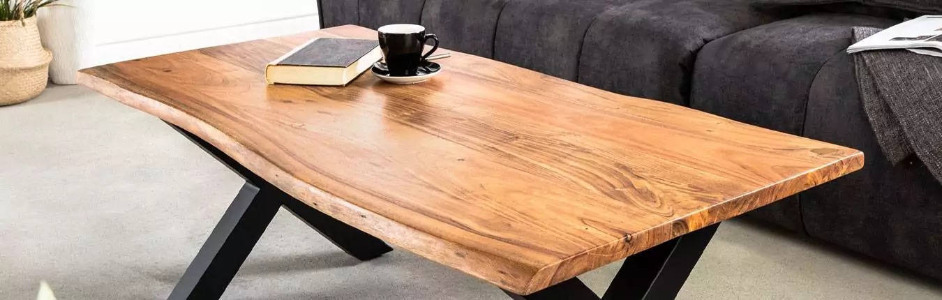 table basse design en bois massif d'acacia