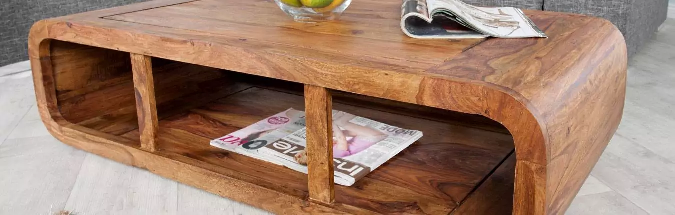 table basse moderne en bois massif exotique