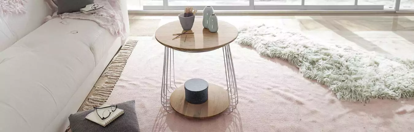 Bout de canapé, table d'appoint en bois massif