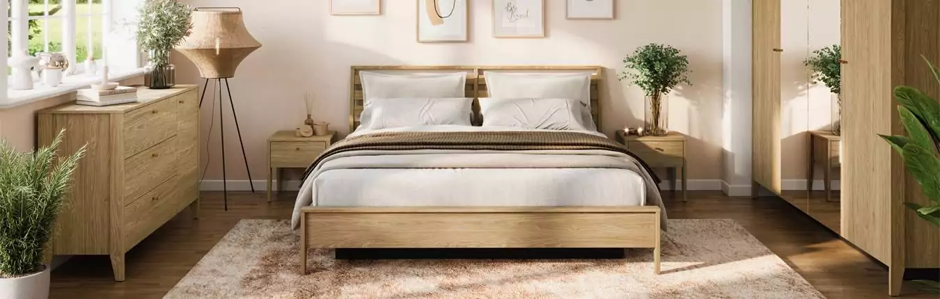 lit pour chambre adulte couleur bois naturel