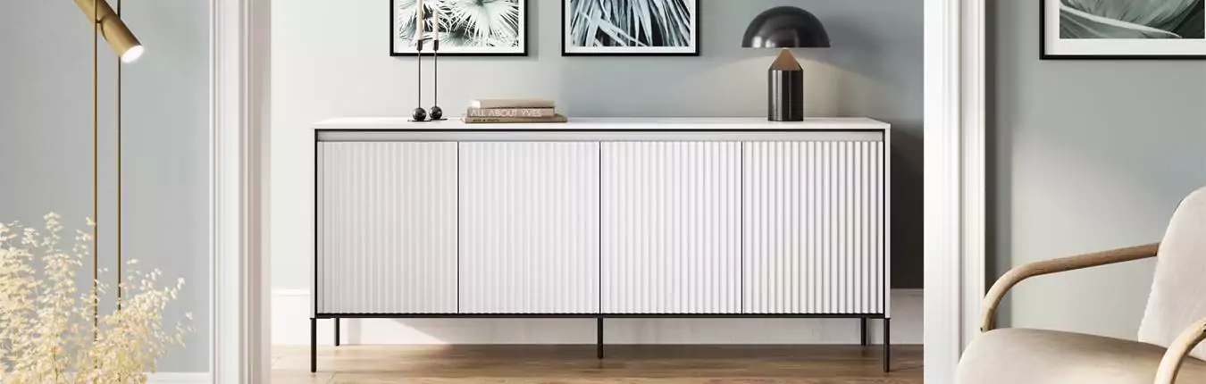 buffet rangement blanc moderne avec led
