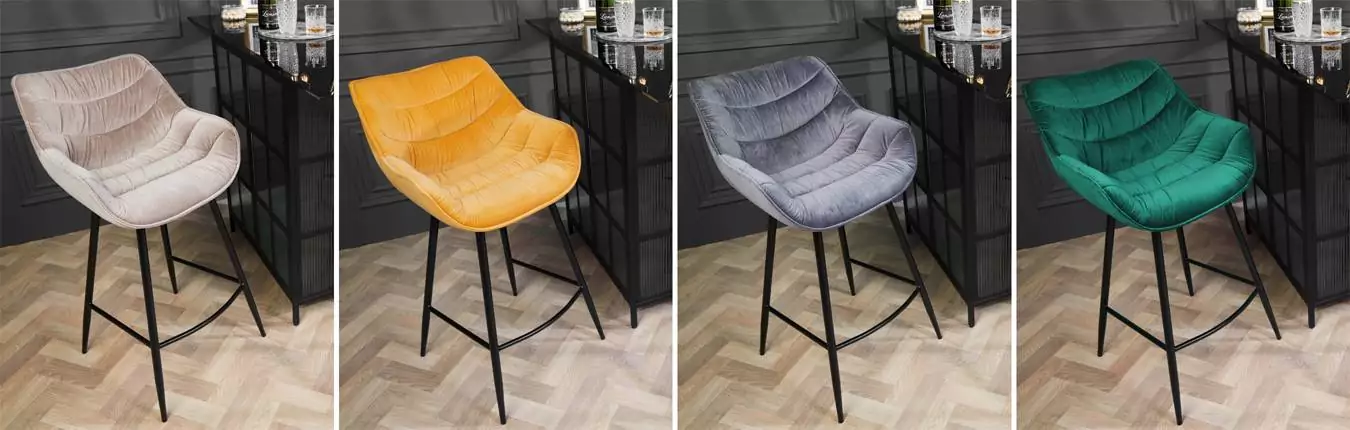 collection constance fauteuils de bar velours champagne