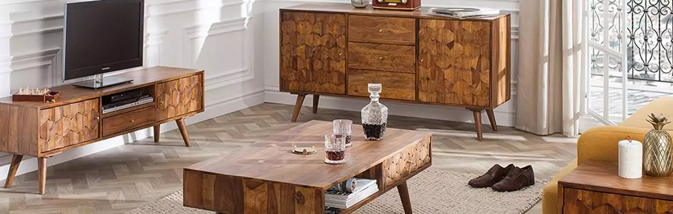 meubles tv buffet et table basse en bois de shesham