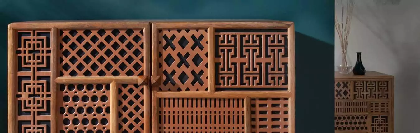 collection de meuble en bois sculpté style oriental