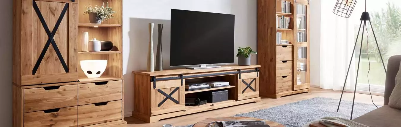 Meubles de salon en bois massif STYLE INDUSTRIEL