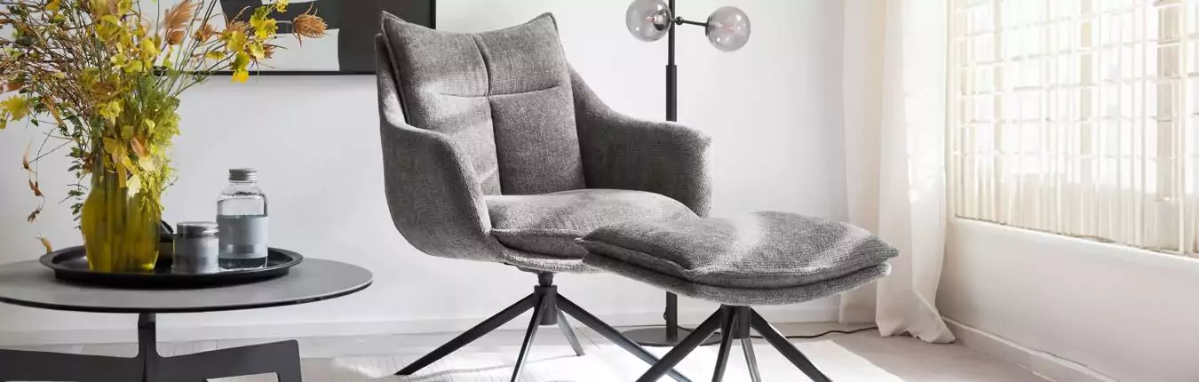 fauteuil de relaxation pivotant 360° gris