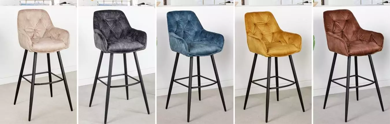 collection milan fauteuils de bar velours