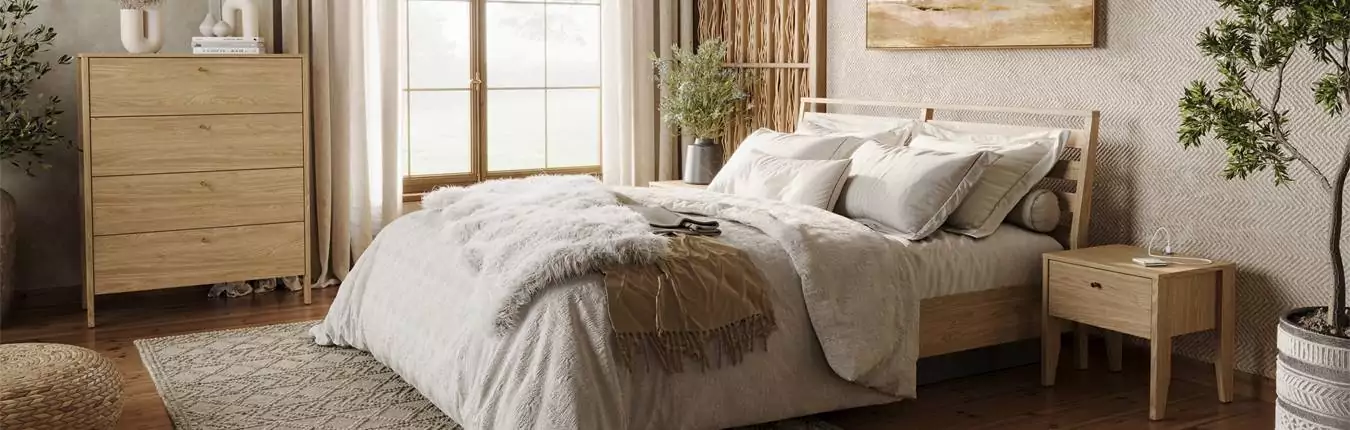 lit pour chambre adulte couleur bois naturel