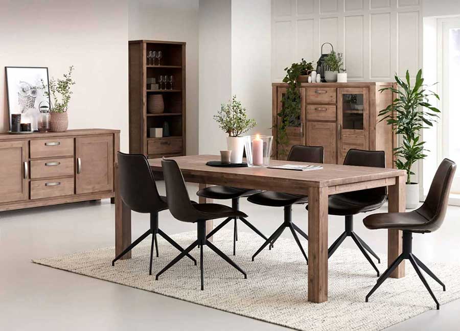 mobilier moderne de salle à manger en bois massif d'acacia