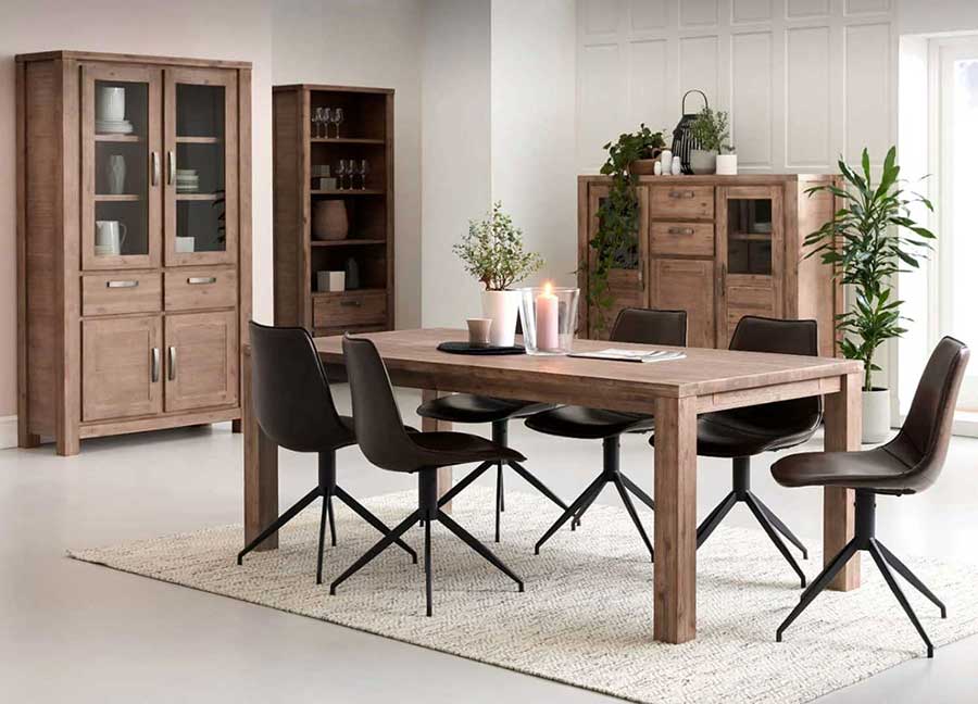 meuble moderne de salle à manger en bois massif d'acacia