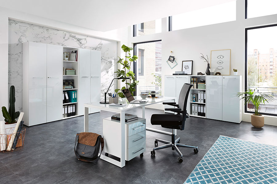 rangement casier armoire et bureau design blanc