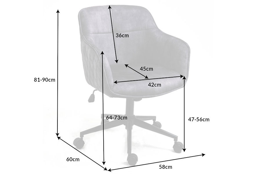 DIMENSIONS DE LA CHAISE DE BUREAU