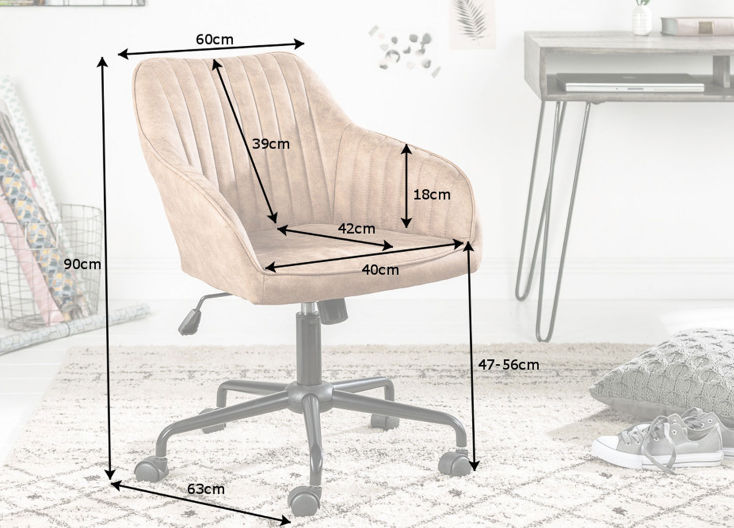 DIMENSIONS DE LA CHAISE DE BUREAU