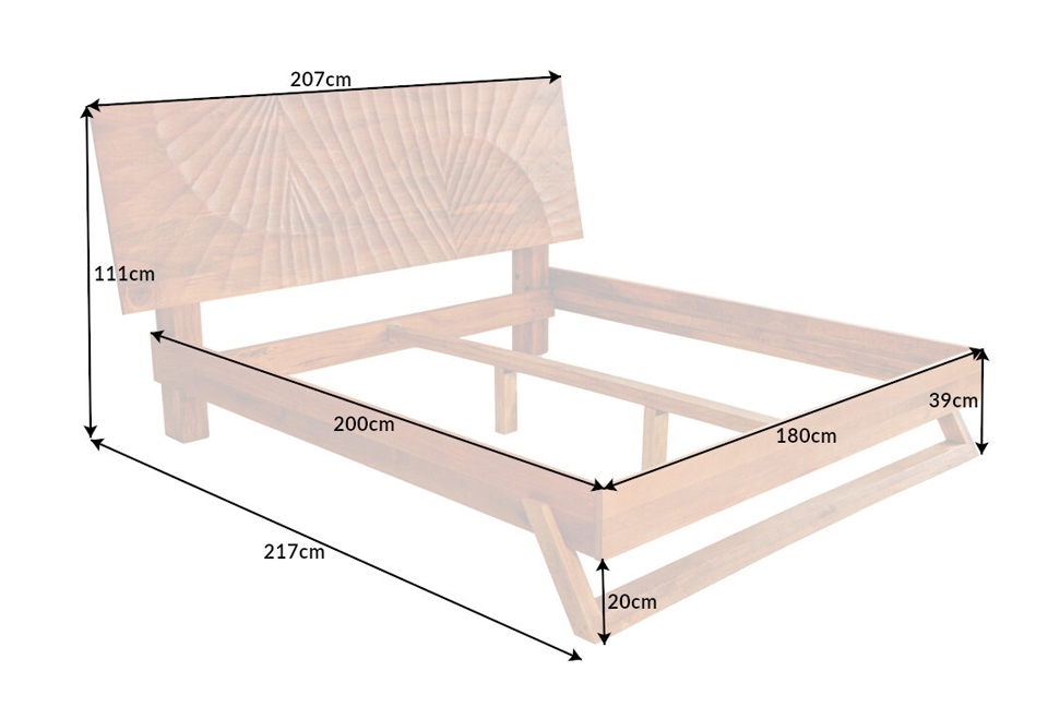 dimensions du lit en bois de manguier