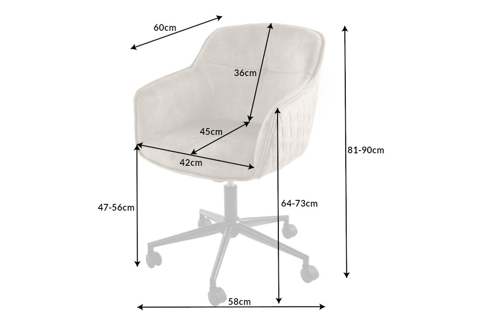 dimensions du fauteuil en velours