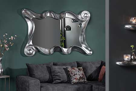 MIROIR DESIGN GRIS ARGENTE