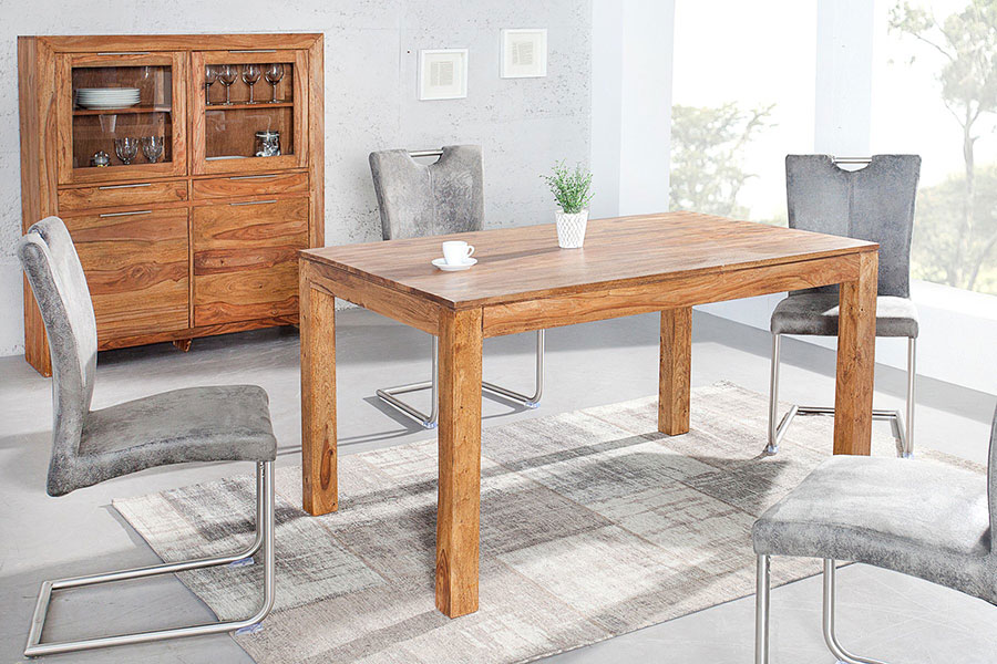 Table et buffet vaisselier de salle a manger en bois massif sheesham