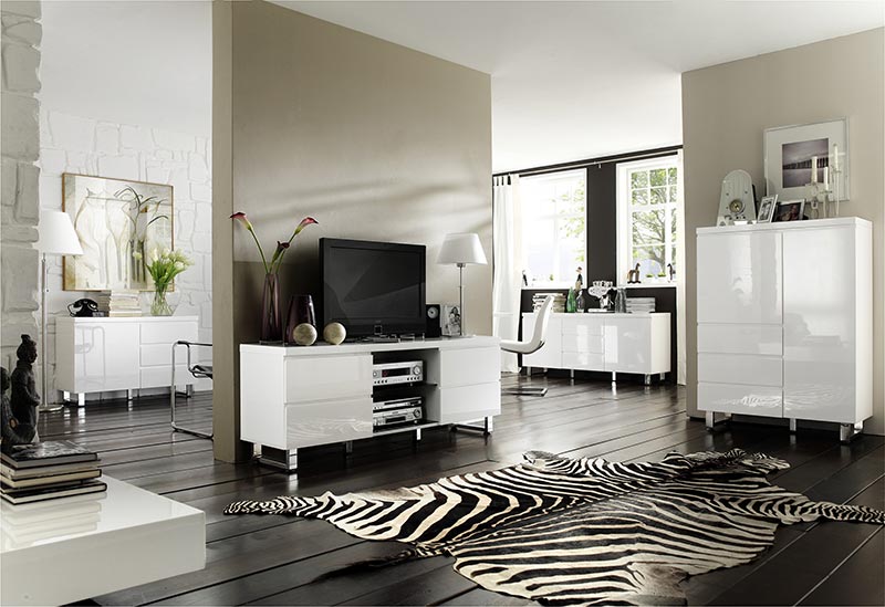 mobilier d'intérieur de salon séjour blanc laqué