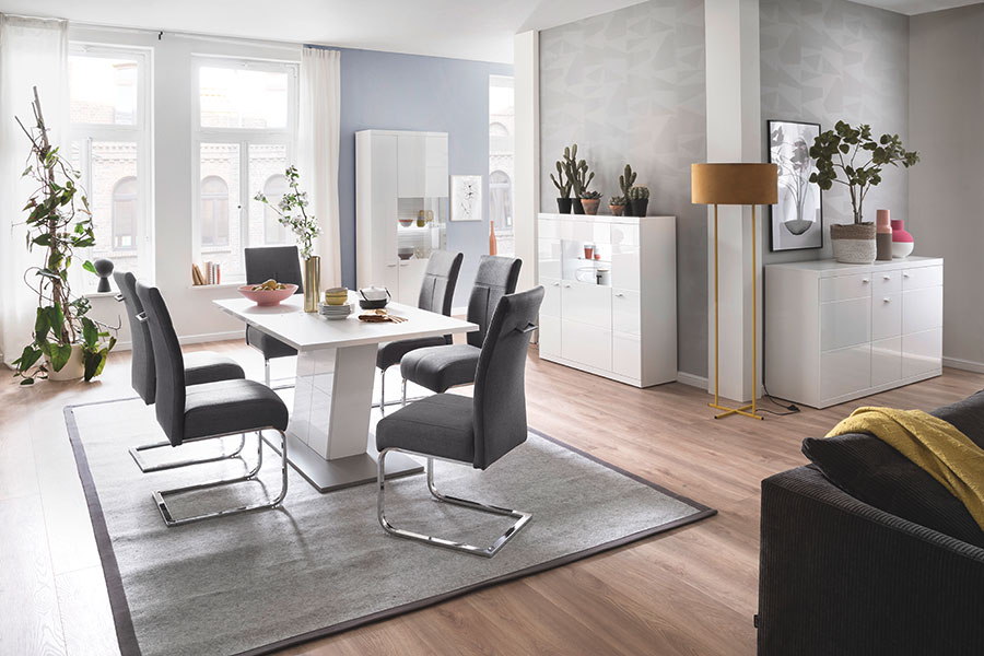 meuble de salle à manger design blanc laqué