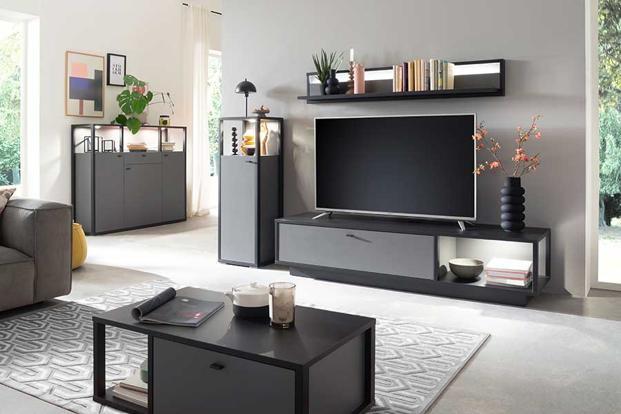 MOBILIER DESIGN GRIS ANTHRACITE