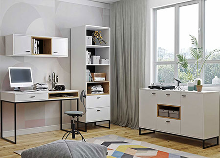 mobilier de bureau pas cher blanc et bois